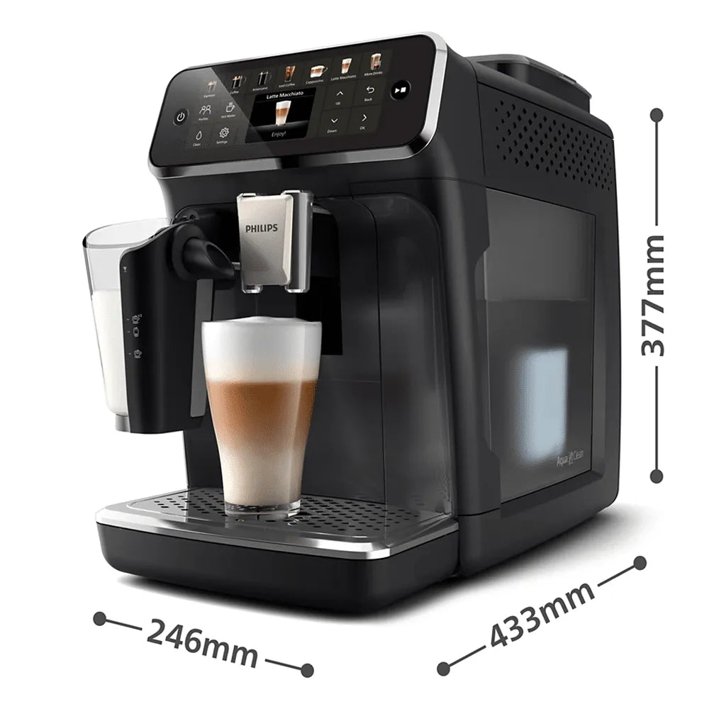Philips 4400 LatteGo Super Automatic Espresso, Cappuccino, & Latte Macchiato Machine with SilentBrew